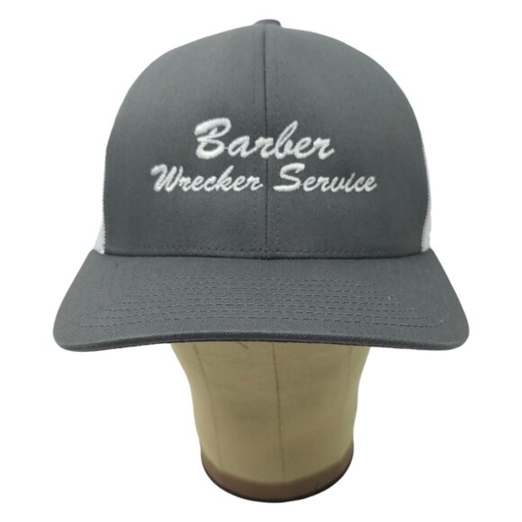 Barber Wrecker Service Mesh Snapback Cap Hat Trucker Baseball Embroidered Logo - Picture 13 of 14